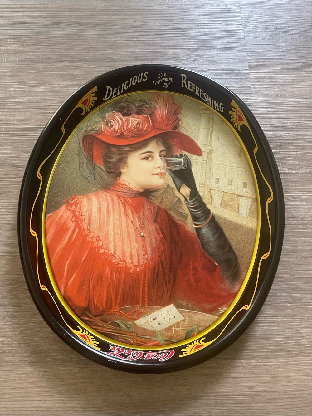 COCA COLA TIN Serving Tray GIBSON GIRL Vintage 1908 CALENDAR LADY 1987 Repro